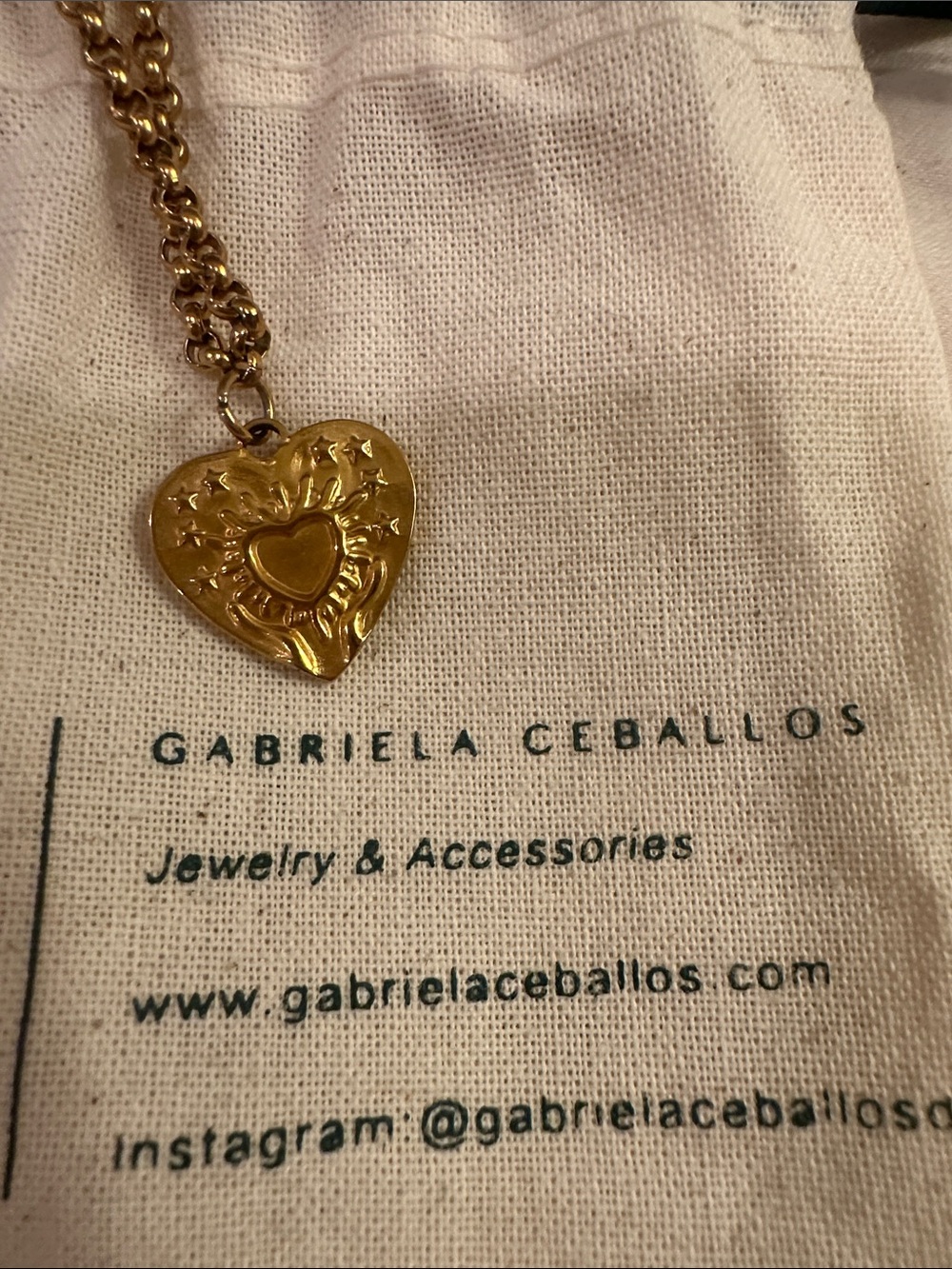 Gold Heart Pendant Necklace - Gold